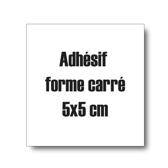 Adhésif à la forme carré 5 cm