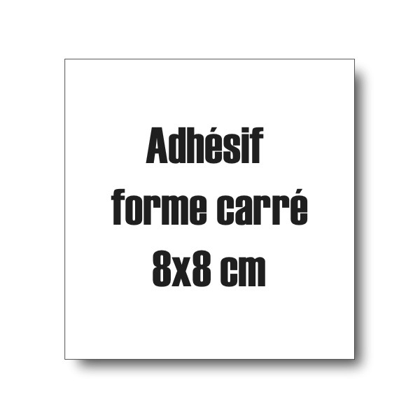 Adhésif à la forme carré 8 cm