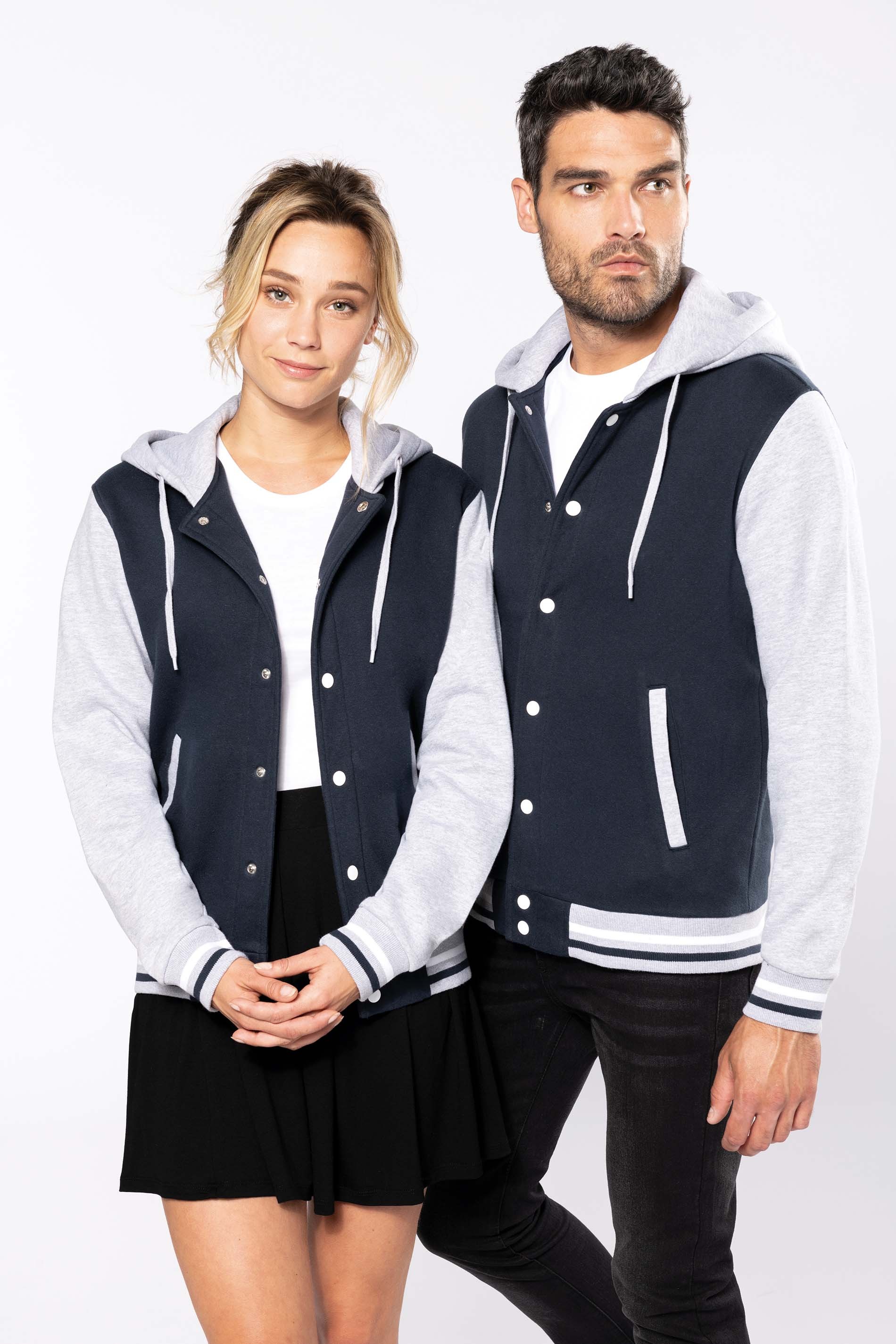 Blouson Teddy à capuche Unisexe (rupture navy/oxford grey sur toutes les tailles jusqu'au 10/01/2022)