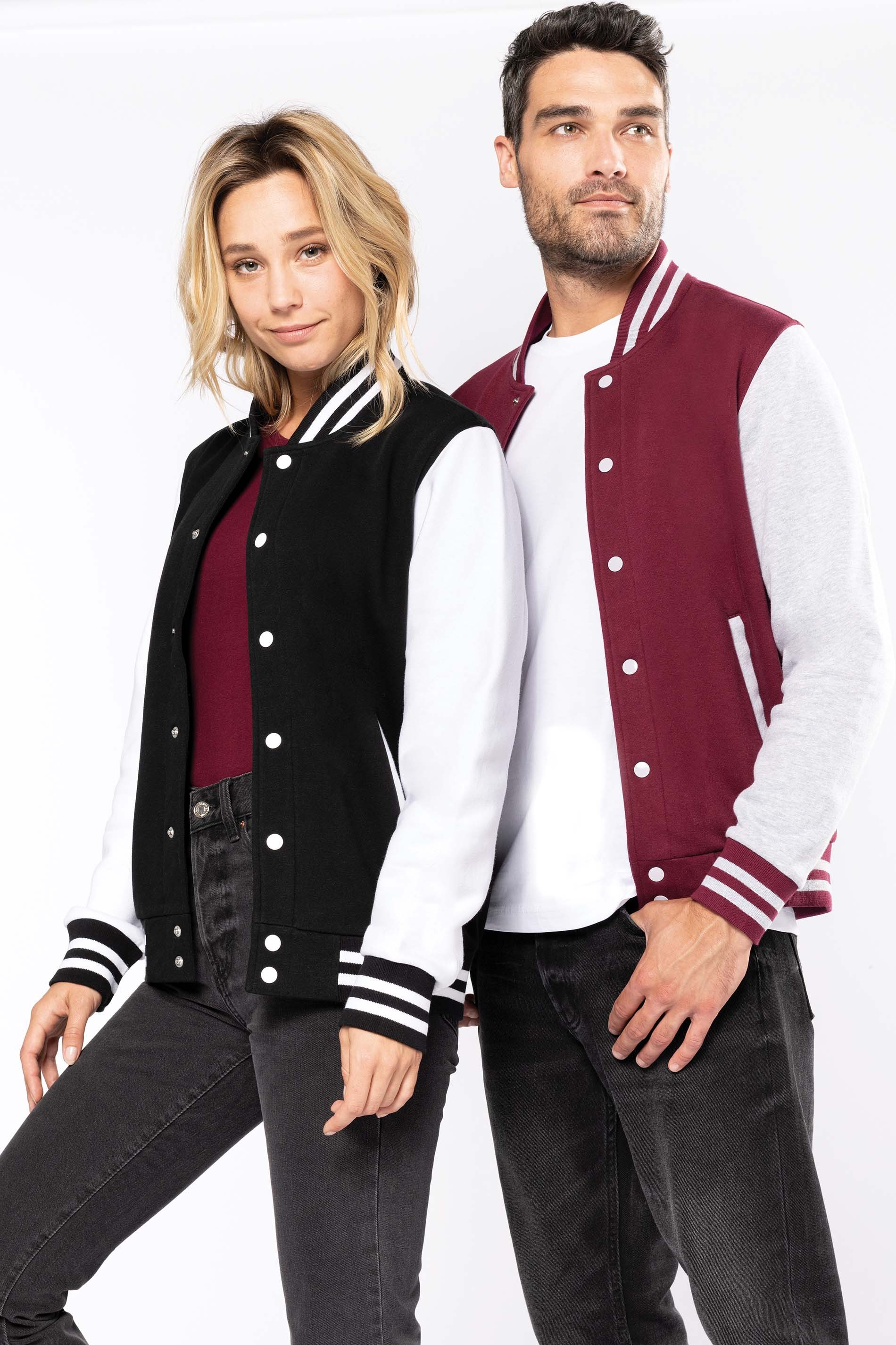 Blouson molleton teddy unisexe (rupture black/white et red/white --> mi fevrier 2022 et navy/white taille XS/S/M/L --> mai 2022)