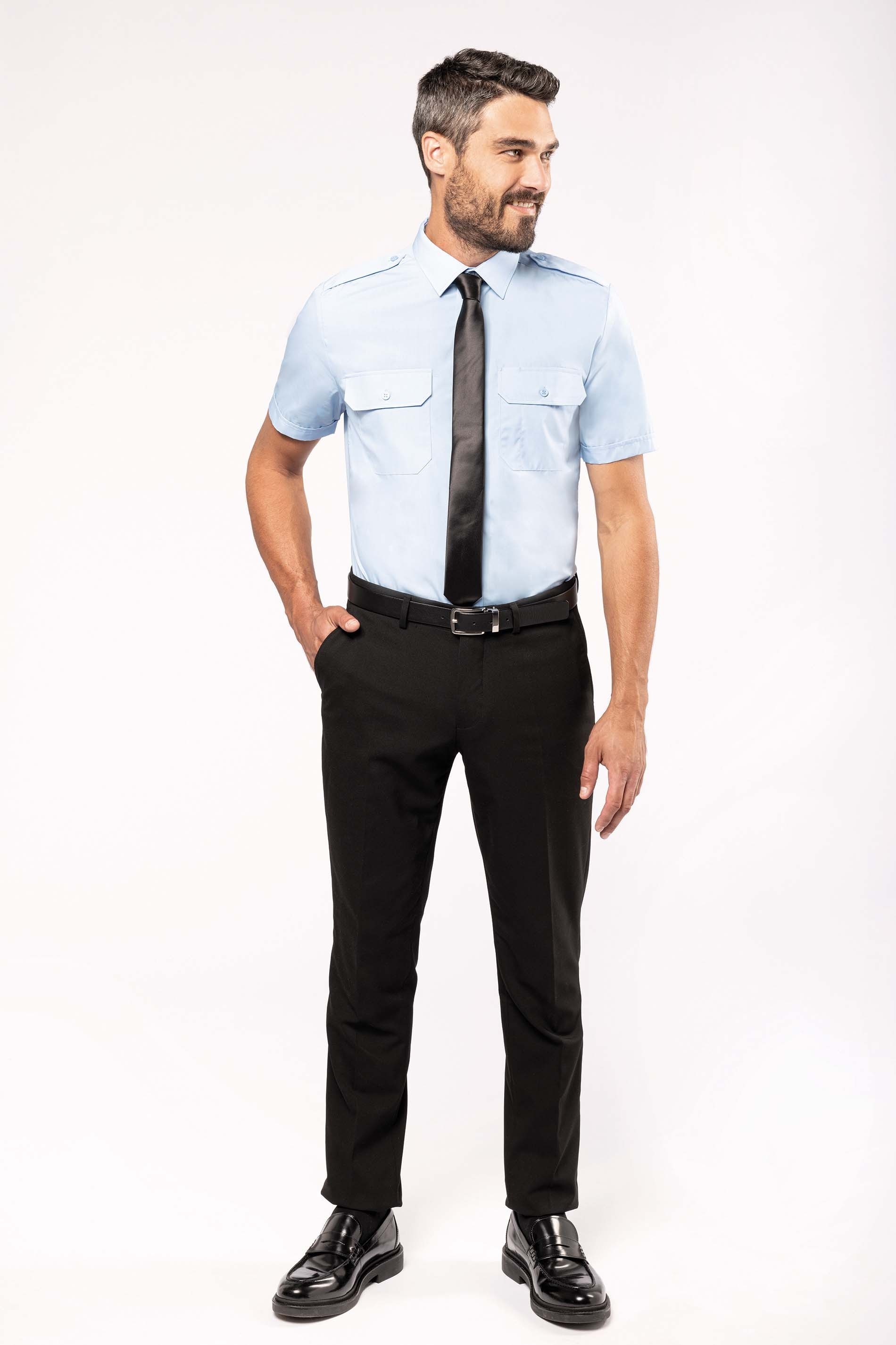 Chemise pilote manches courtes homme