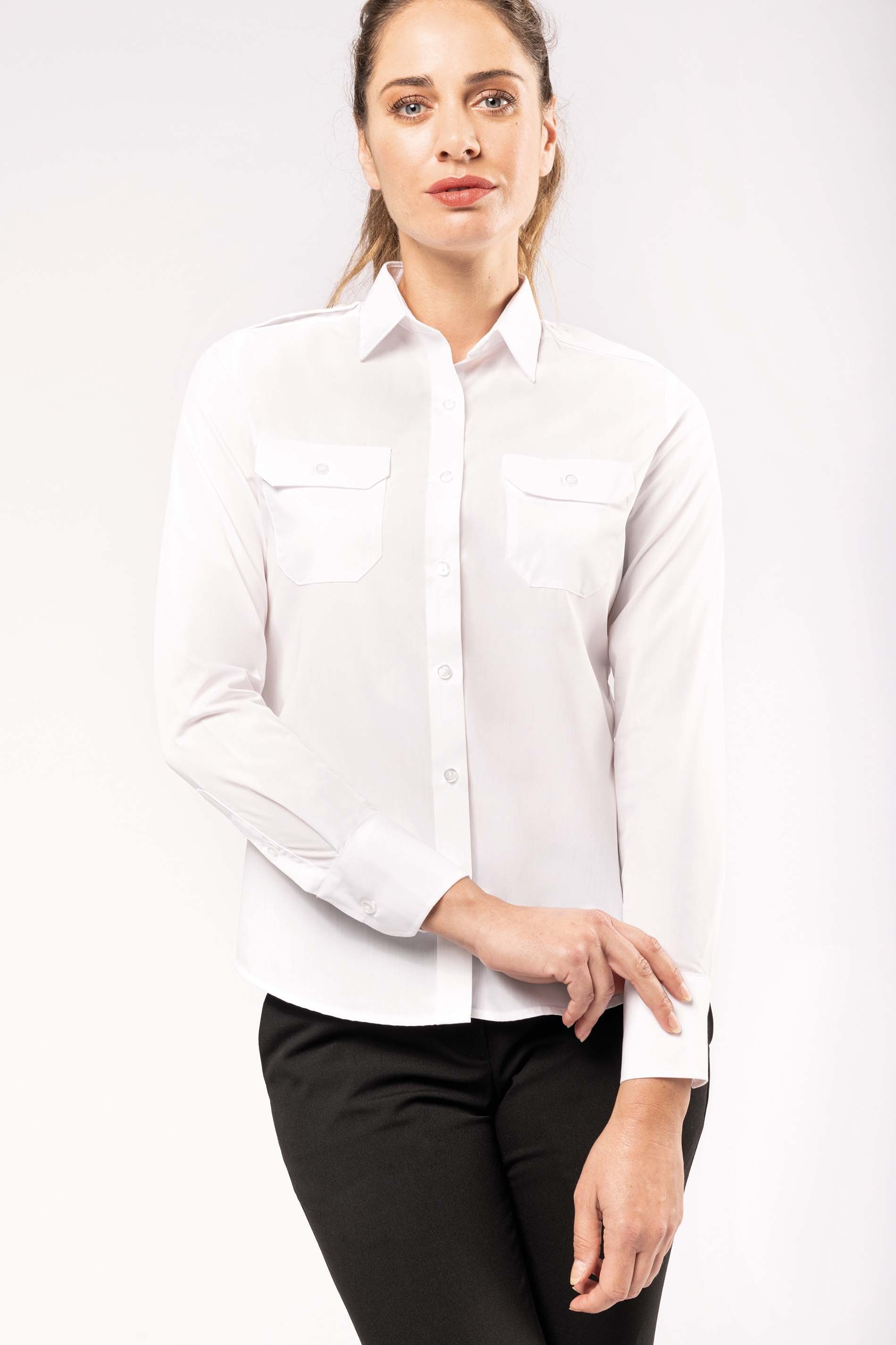 Chemise pilote manches longues femme