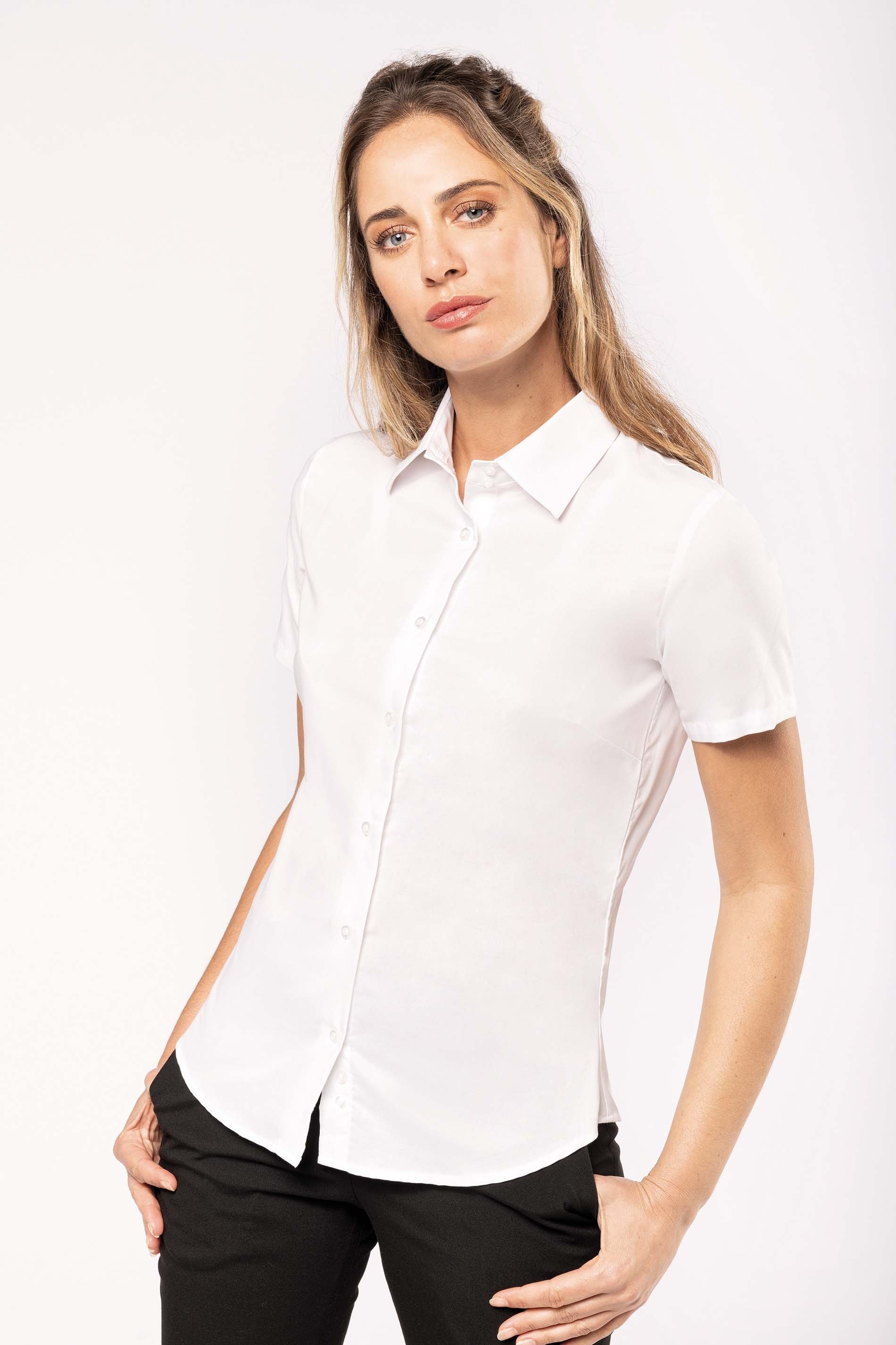 Chemise oxford manches courtes femme