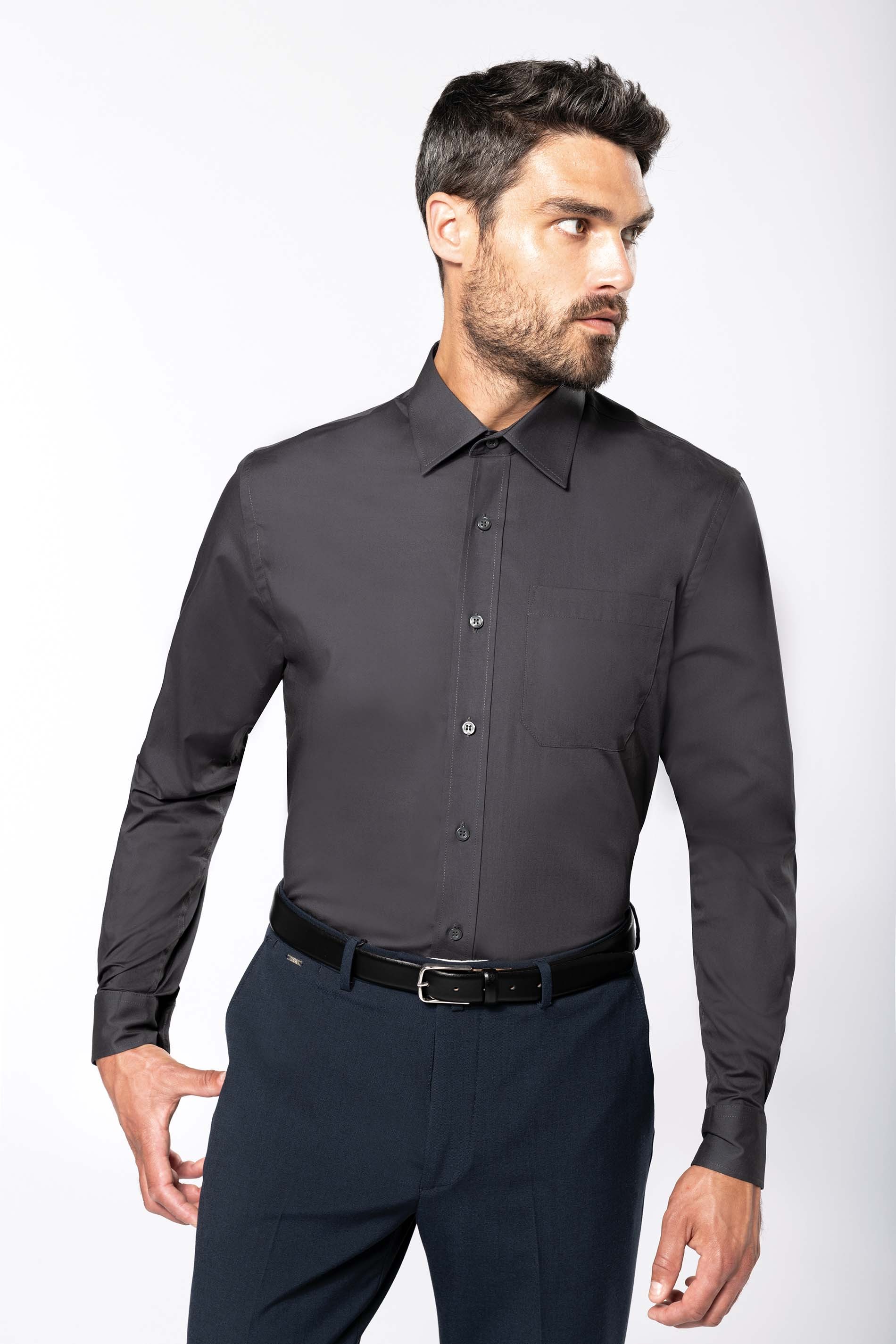 Chemise popeline manches longues