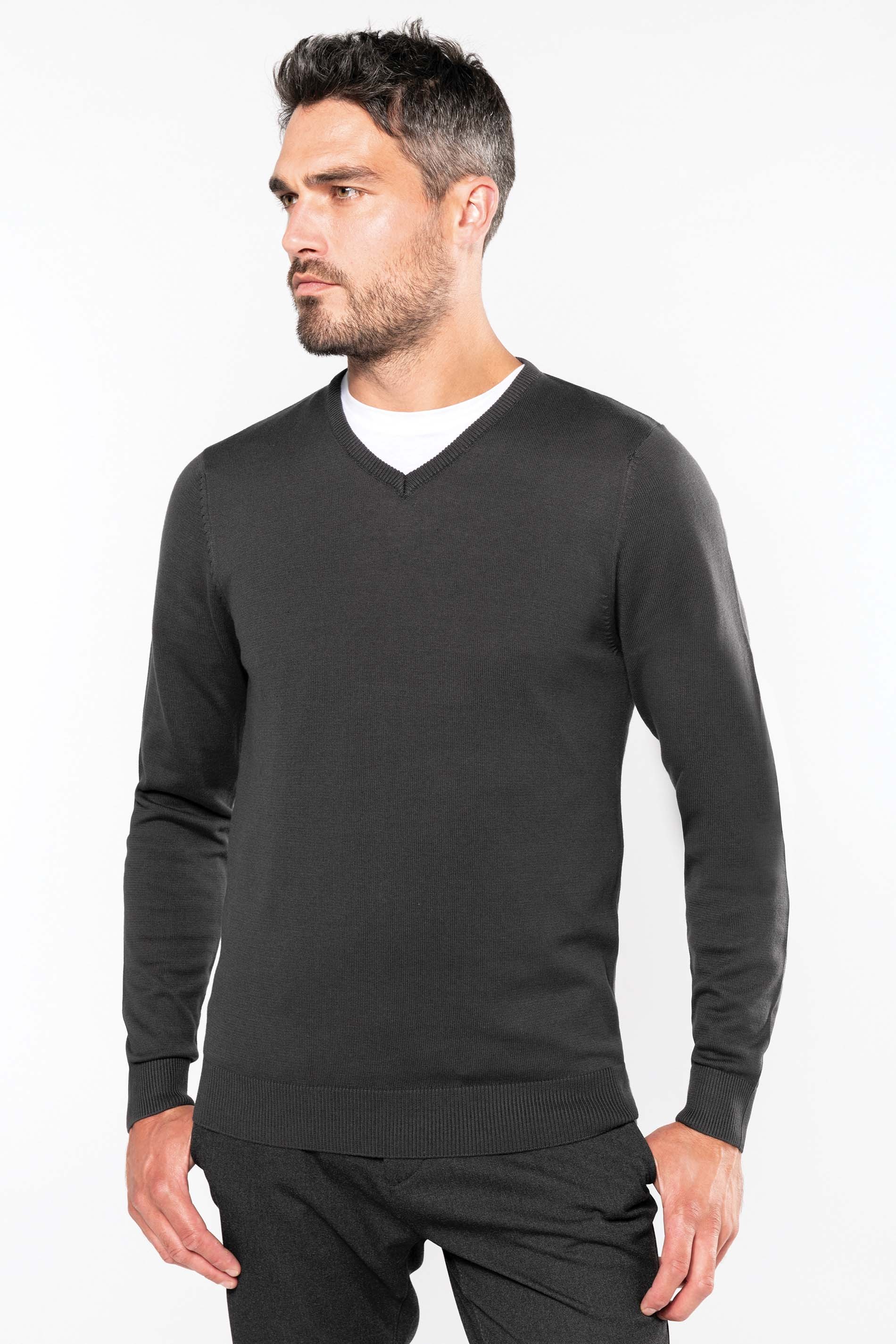 Pull col V homme