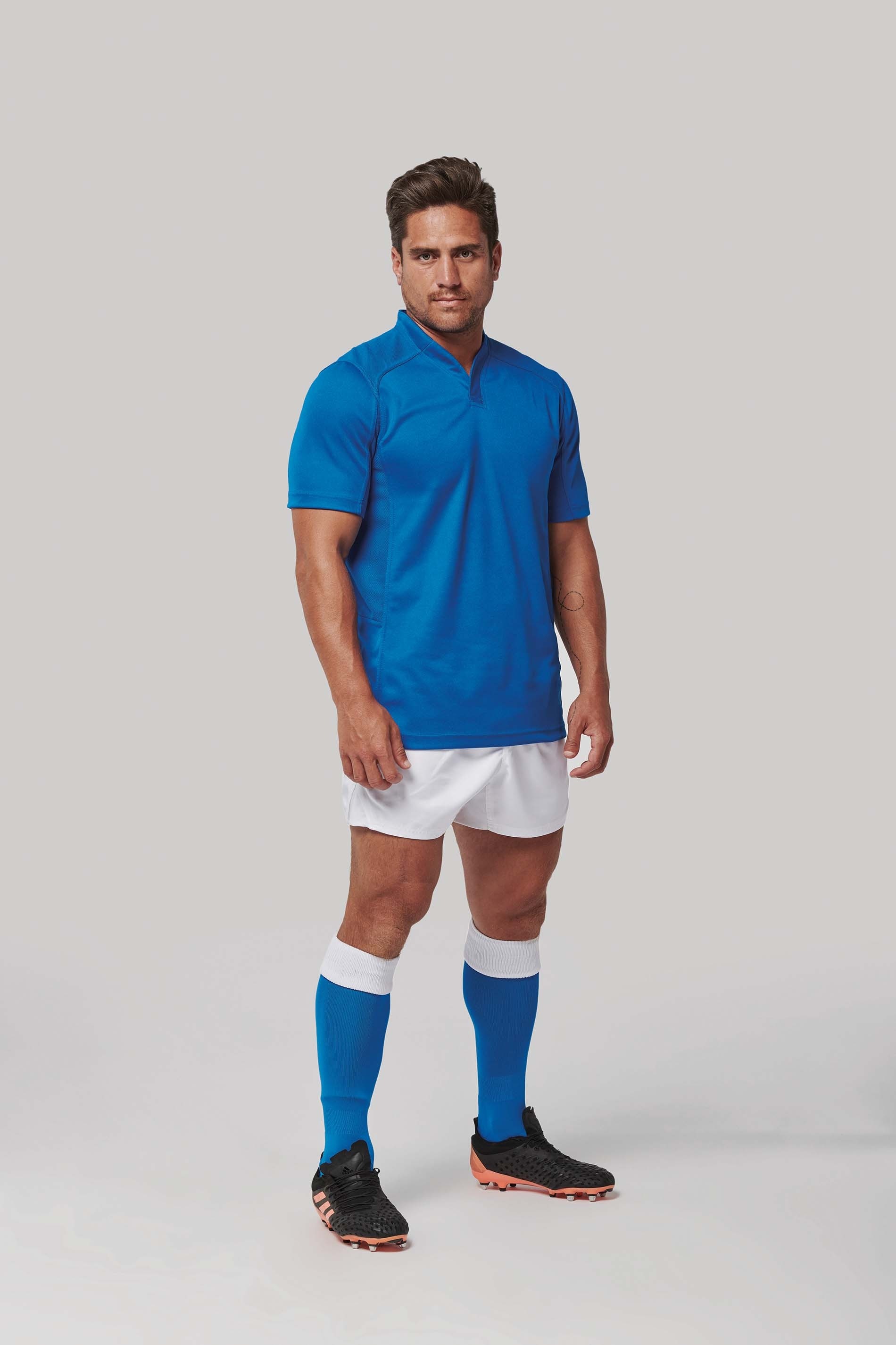 Maillot de rugby bi-matière manches courtes unisexe