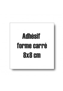Adhésif à la forme carré 8 cm