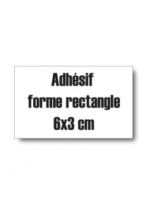 Adhésif forme rectangle 6X3cm
