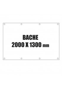 Bache 2000x1300mm avec oeillets et marquage quadri