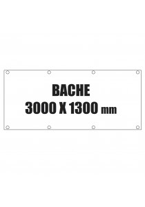 Bache 3000x1300mm avec oeillets et marquage quadri