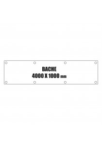 Bache 4000x1000mm avec oeillets et marquage quadri