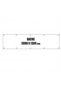 Bâche avec oeillets 5000x1300mm impression quadri