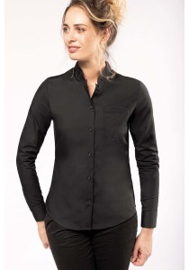 Chemise col mao manches longues femme