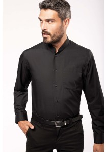 Chemise col mao manches longues