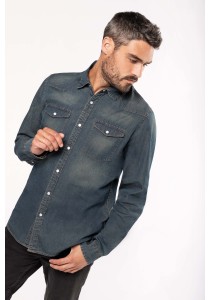 Chemise denim manches longues