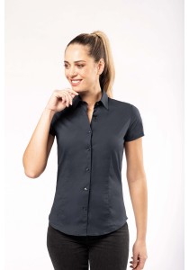 Chemise coton / élasthanne manches courtes femme