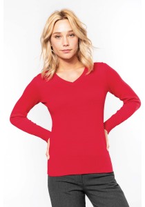 Pull col V femme
