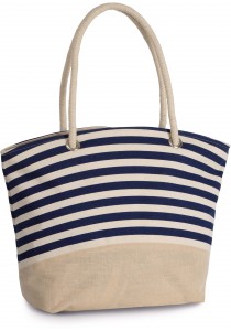Sac shopping style marin en toile de jute 