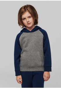 Sweat-shirt capuche bicolore enfant