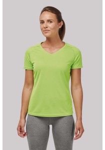 T-shirt de sport manches courtes col v femme