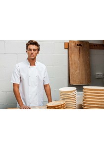 Veste de cuisine manches courtes à boutons pression