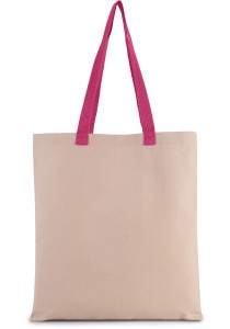 Sac shopping plat en toile avec poignées contrastées